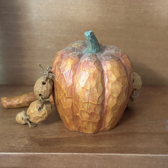 Vintage Vegetable Shelf Sitter 1980s Anthropomorphic Resin Pumpkin Fall Harvest - Picture 2 of 4